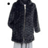 Cappotto pelliccia con cappuccio colore nero