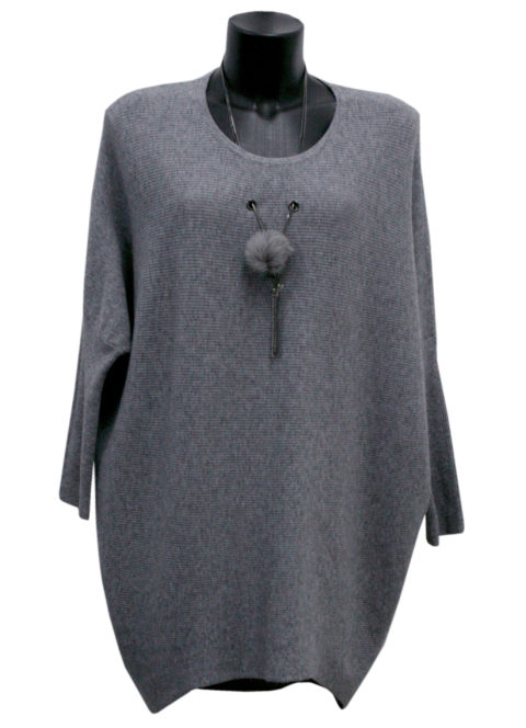 Maglia collo tondo colore grigio