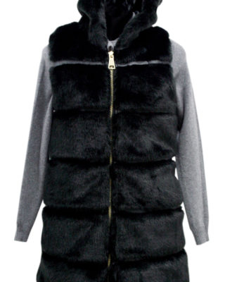 GILET ECOPELICCIA CAPPUCCIO