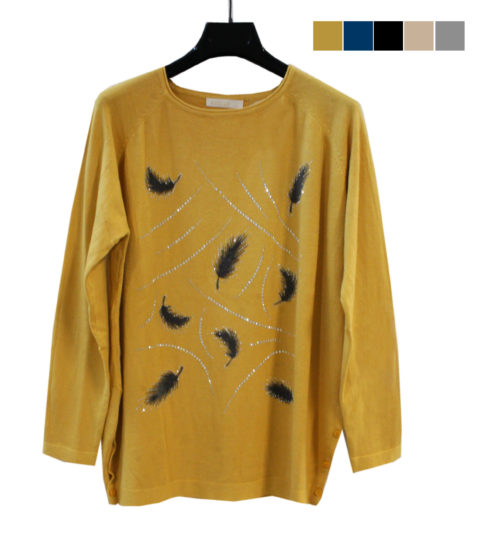 MAGLIA CON PIUME