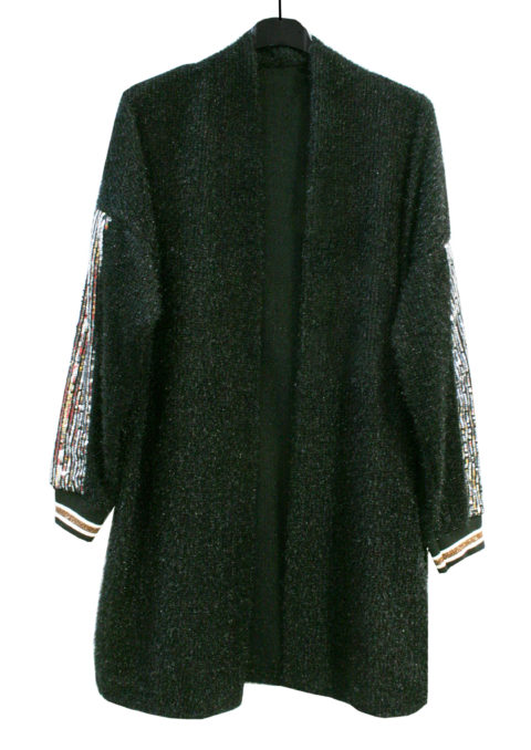 CARDIGAN PELOSO CON PAILLETTES